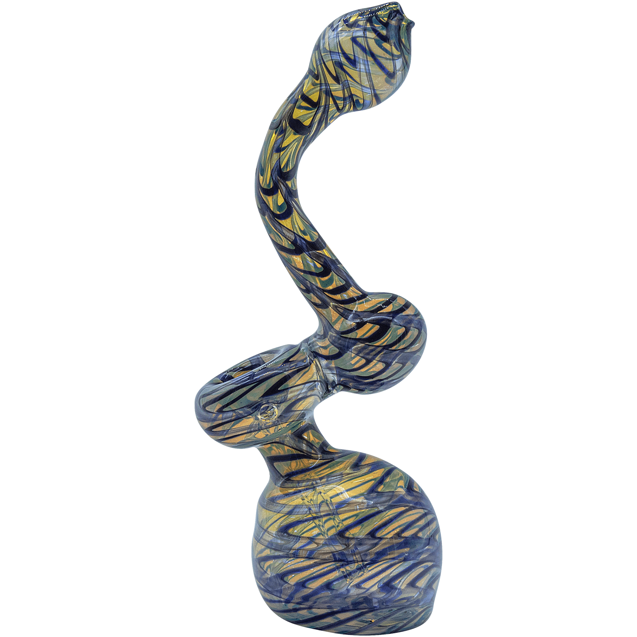 LA Pipes "Bubble Lock" Raked Fumed Sherlock Bubbler - Image 1